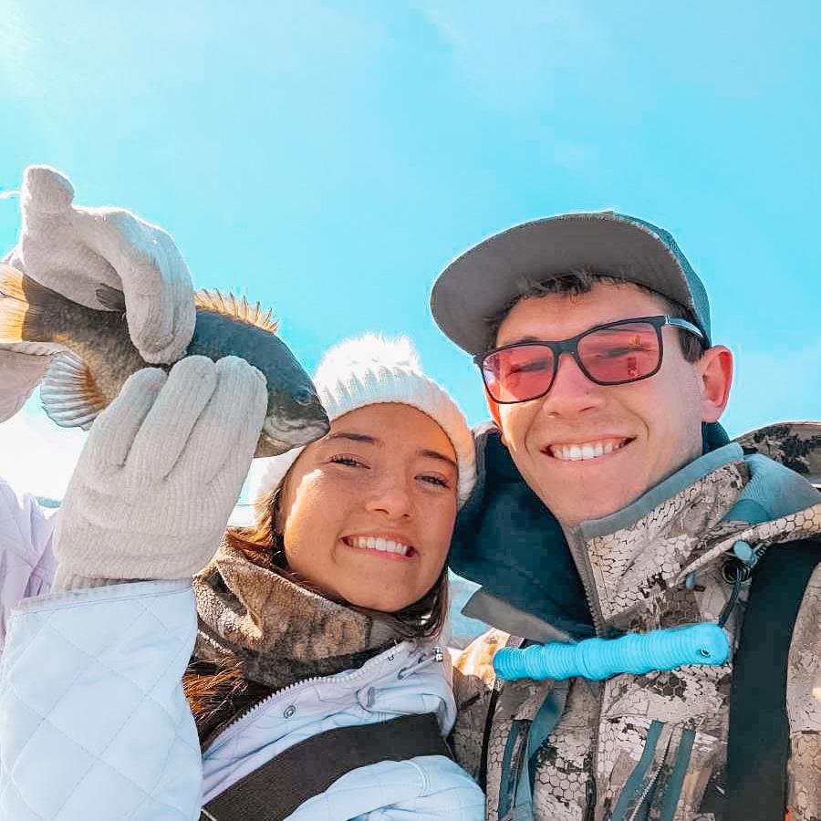 Ice fishing together