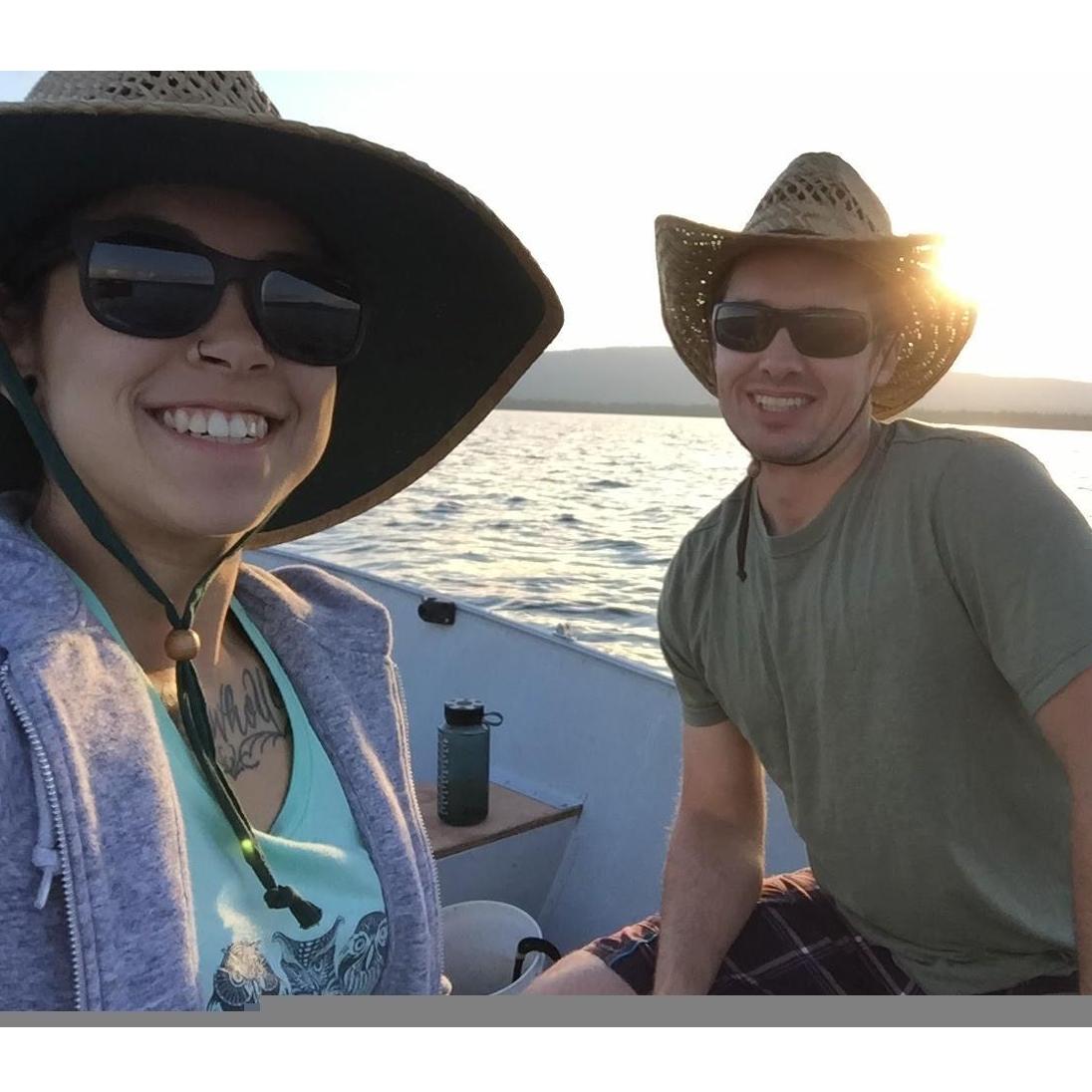 Fishing, Lake Almanor - can't go fishing without the straw hats