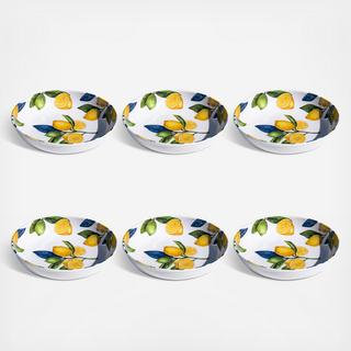 Lemon Orchard Melamine Low Bowl, Set of 6