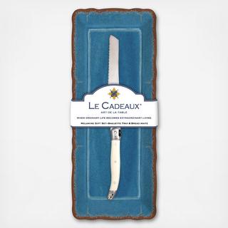 Antiqua Melamine Baguette Tray & Bread Knife