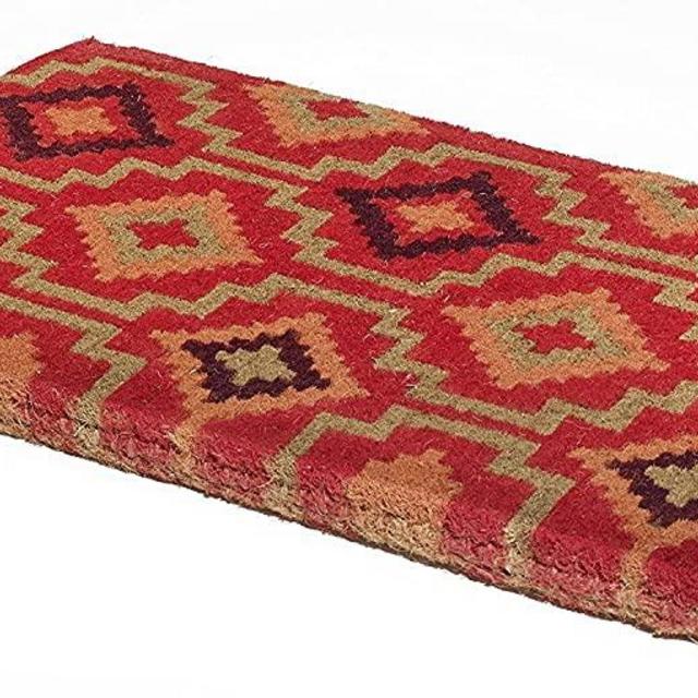 Handwoven, Extra Thick Doormat | Durable Coir, Easy Clean, Stylish | Entryway Door mat for Patio, Front Door | Decorative All-Season | Lhasa Kilim | 18" x 30" x 1.60"