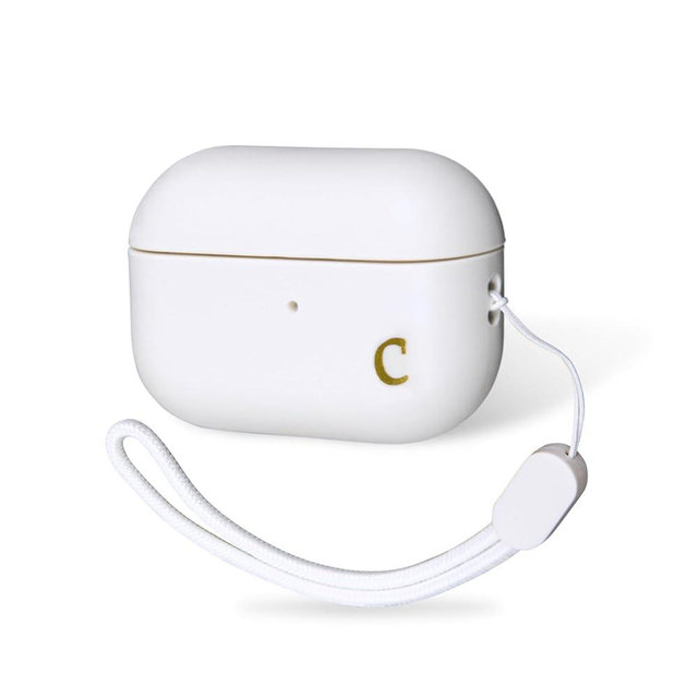COLLECTIVE HOME - AirPods Pro 1st & 2nd Gen Case, Personalized Letter Design, Elegant & Secure with Lanyard, Premium TPU Material, Ideal for Stylish Protection and Gifts (c)