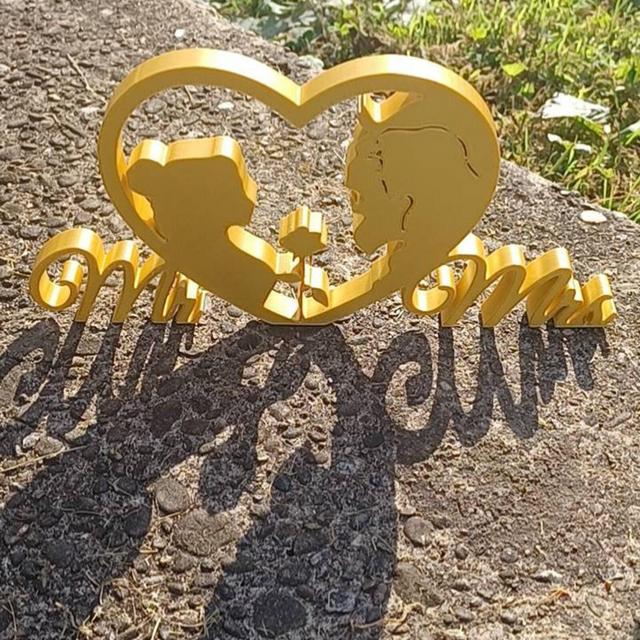 Beauty and the beast Mr and Mrs heart decor