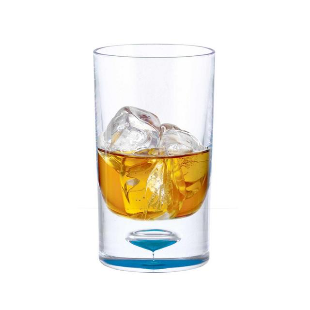 Bubble Bottom Double Old Fashioned Glass in Clear/Blue