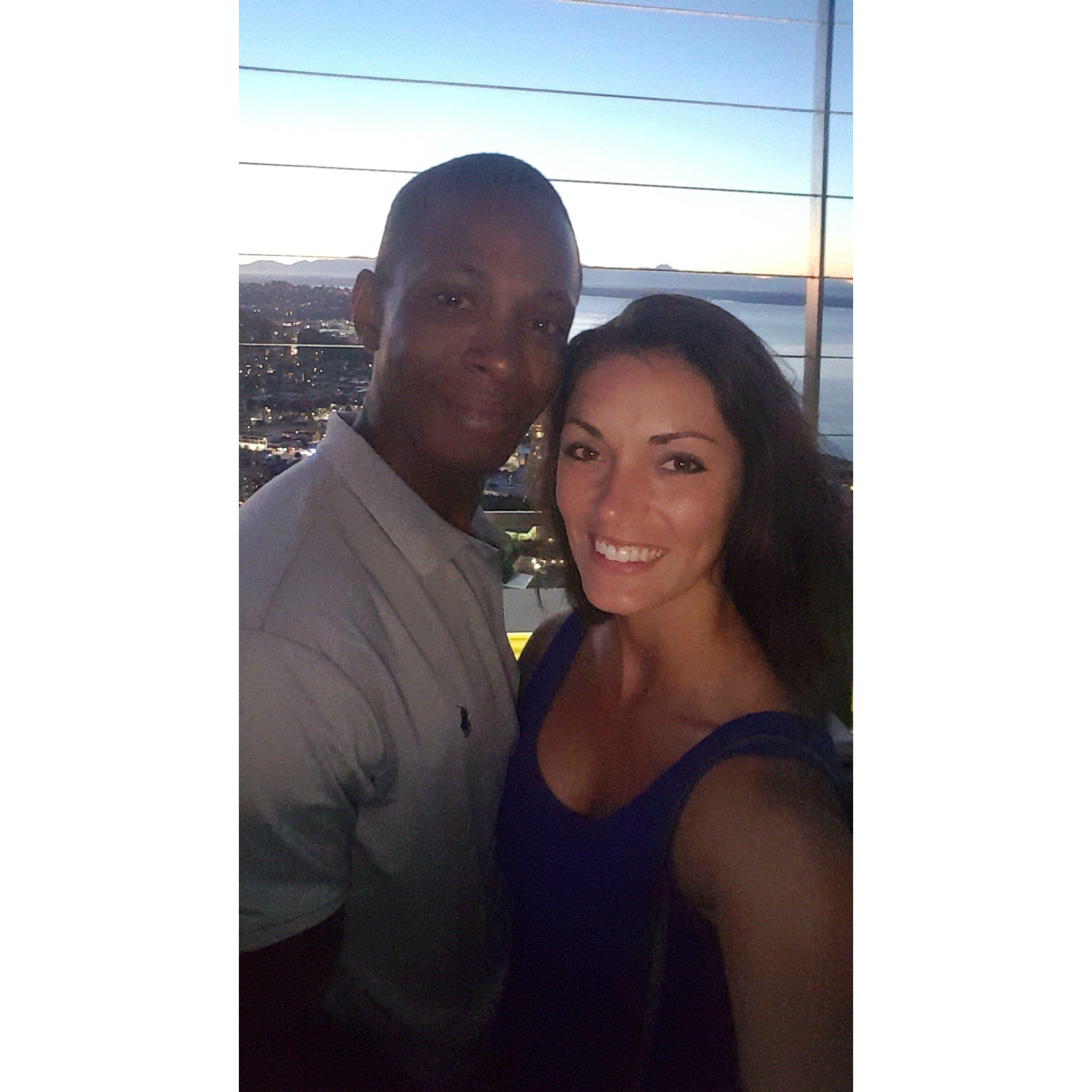 Her first time at the Space Needle, 2017.