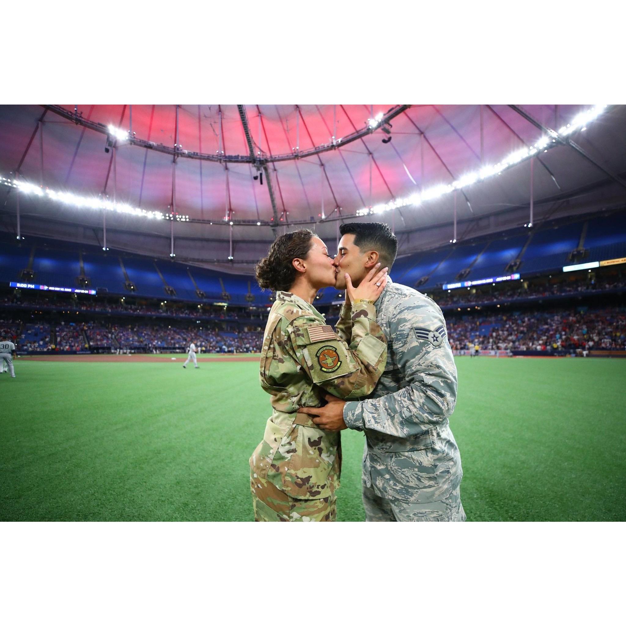 He asked in front of hundreds of thousands of people, but all I saw was him when he was down on one knee. The greatest day of my life captured in a single photo.