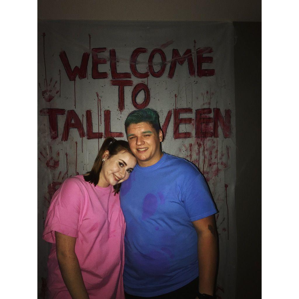 First Halloween together - I should've known he was the one when he painted his hair blue to be more in character!