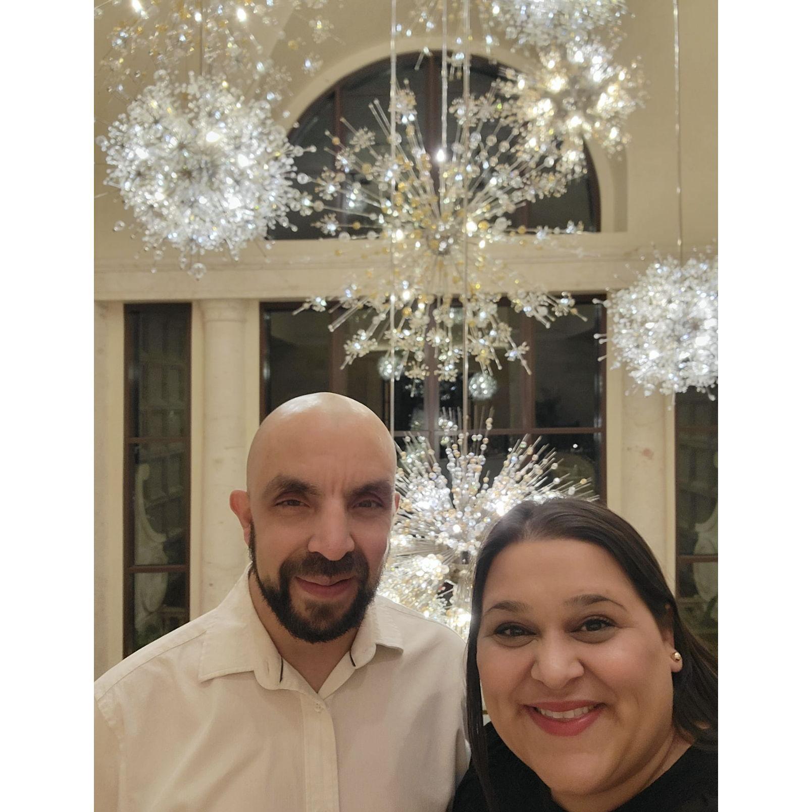 Eating at our first Michelin star restaurant, Capa, while celebrating Sheila's birthday at DisneyWorld (April 2024)