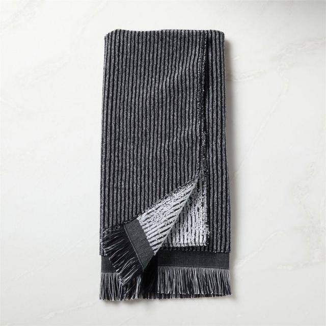 Astrid Organic Cotton Reversible Black and White Hand Towel
