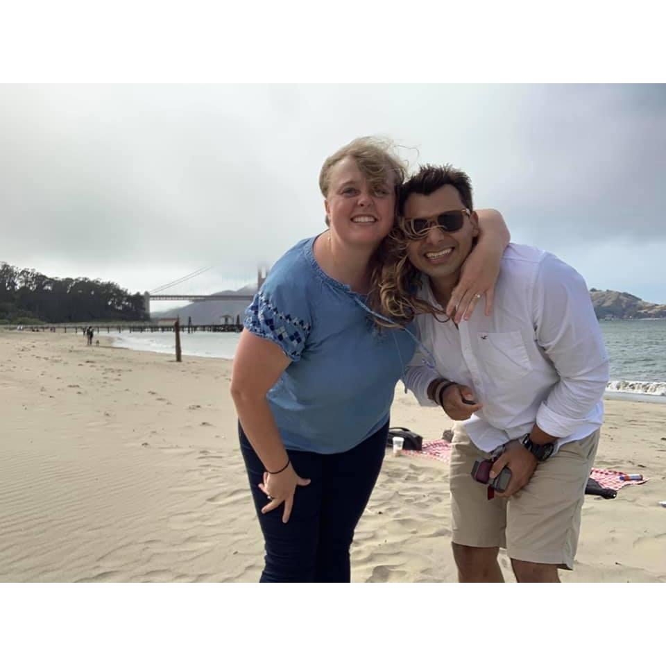 Hölderlin officially proposed at Crissy Field in San Francisco, CA and Mandy said YES!