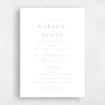 Blue Standard Wedding Program - Barga