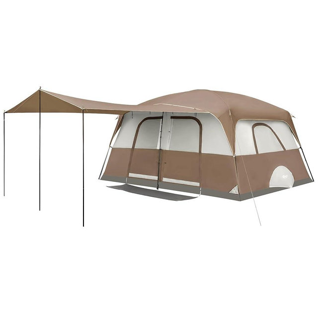 PORTAL 8 Person Family Camping Tent with Porch, Weather Resistant Camping Tents with Rainfly, Large Cabin Tents with 2 Room, Easy Set Up Tent for Outdoor Camping, Backyard