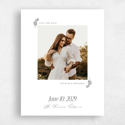 White Simple Wedding Save the Date - Sorsha Photo