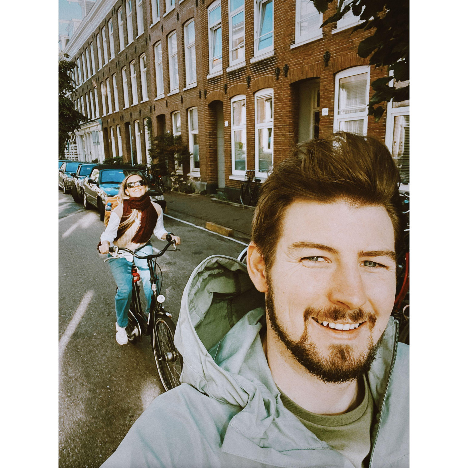 In Amsterdam where we only biked or walked, but mainly biked.
