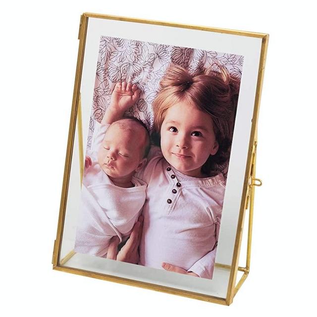 Levilan 5x7 Gold Photo Frame Vintage Style Antique Gold Standing Picture Frames with Pressed Glass, Brass (5 x 7)