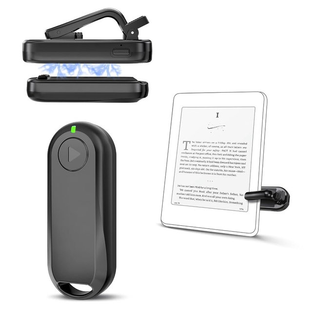 CoBak Remote Page Turner – Page Turning & Camera Remote Shutter for Kobo, E-Readers, iPad & iPhone, Compatible with Kindle Paperwhite – Wireless Control for Reading, Photos & Video