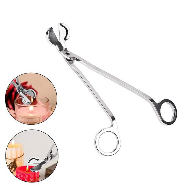 EVERMARKET Candle Wick Trimmer, Polished Stainless Steel Wick Clipper Cutter - Reaches Deep Into Candles to Cut Spent Wicks, Allow Cleaner Burn and Prevent Soot Buildup