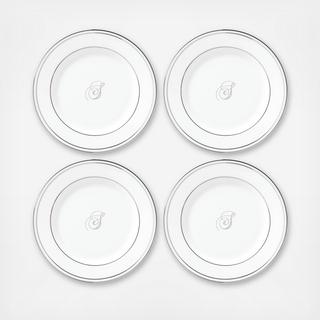 Federal Platinum Script Tidbit Plate, Set of 4