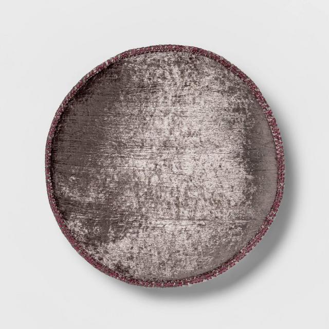 Round Textured Velvet Decorative Throw Pillow Smoke - Opalhouse™