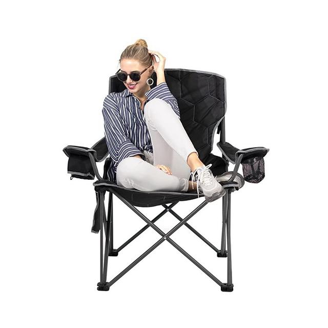 Sunnyfeel XL Oversized Camping Chair Heavy Duty 500 LBS Ideal for Tall People Above 6'4 Padded Portable Folding Lawn Chairs with Armrest Cup Holder & Side Pocket for Outdoor/Travel/Picnic/Camp