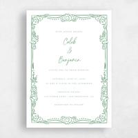 Green Wedding Invitation - Oia Classic