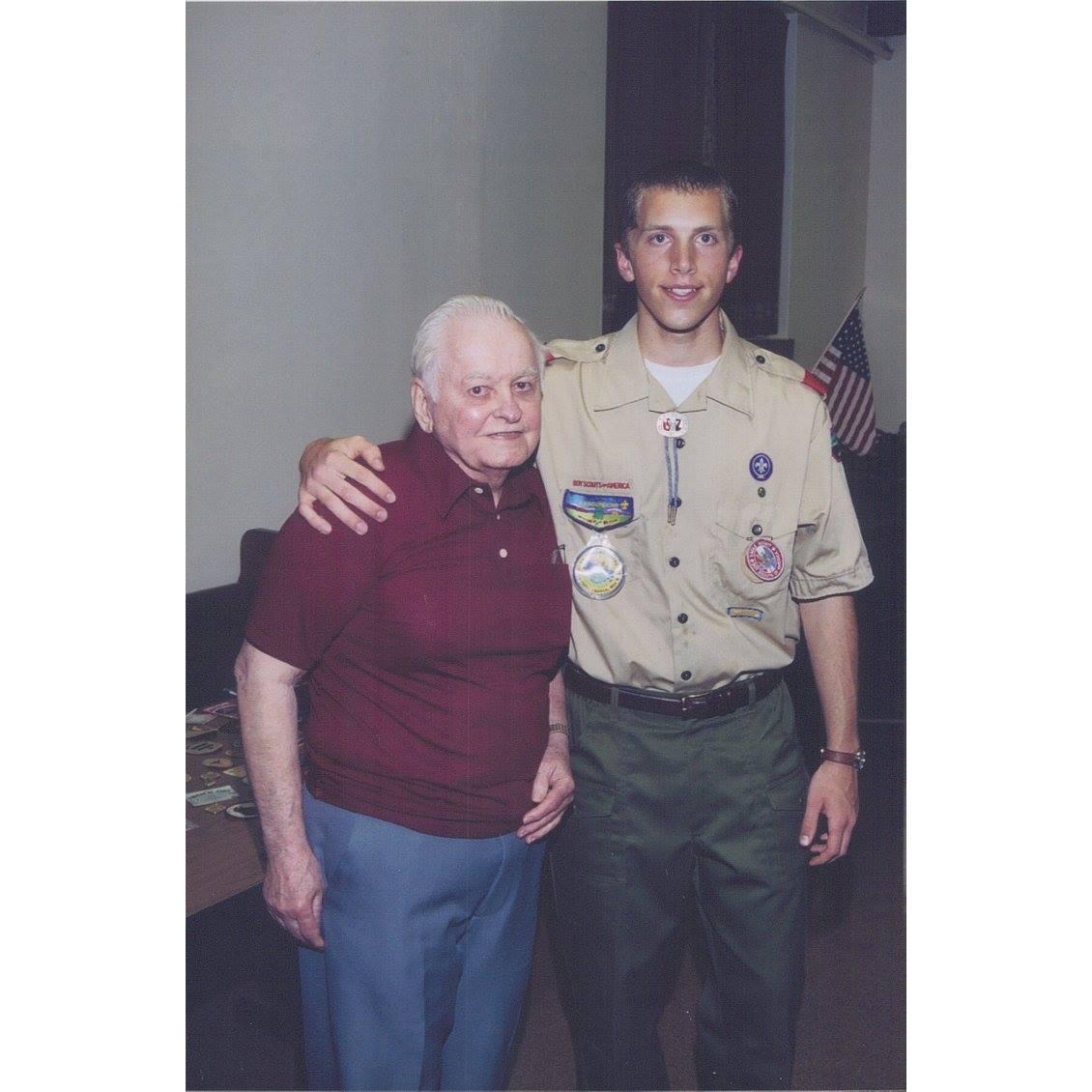 Eagle Scout Ceremony with grandpa
