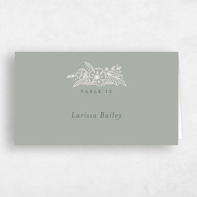 Pale Sage, Green Wedding Place Card - Yolande