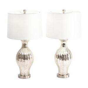 Set Of 2 Mercury Glass Lamps