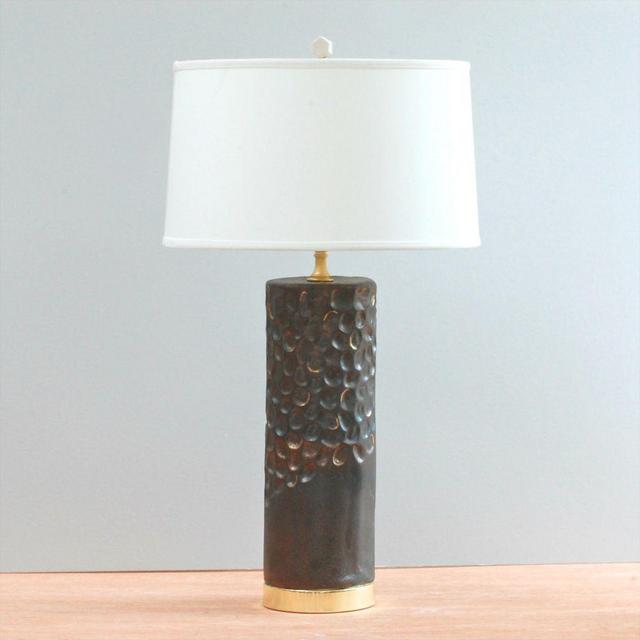 Carved Lamp – Metallic Black
