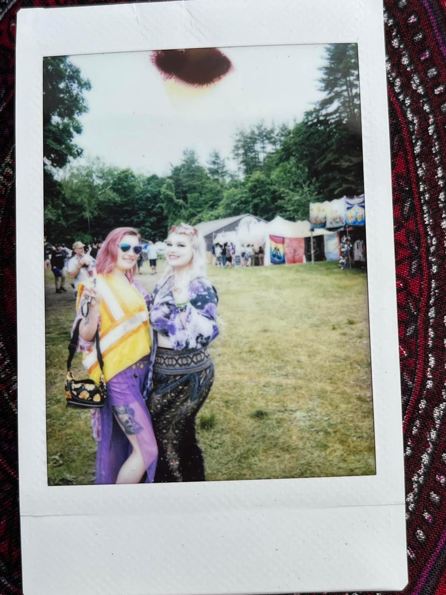 Rebecca & her maid of honor / big sister Laura at The Strange Creek festival
