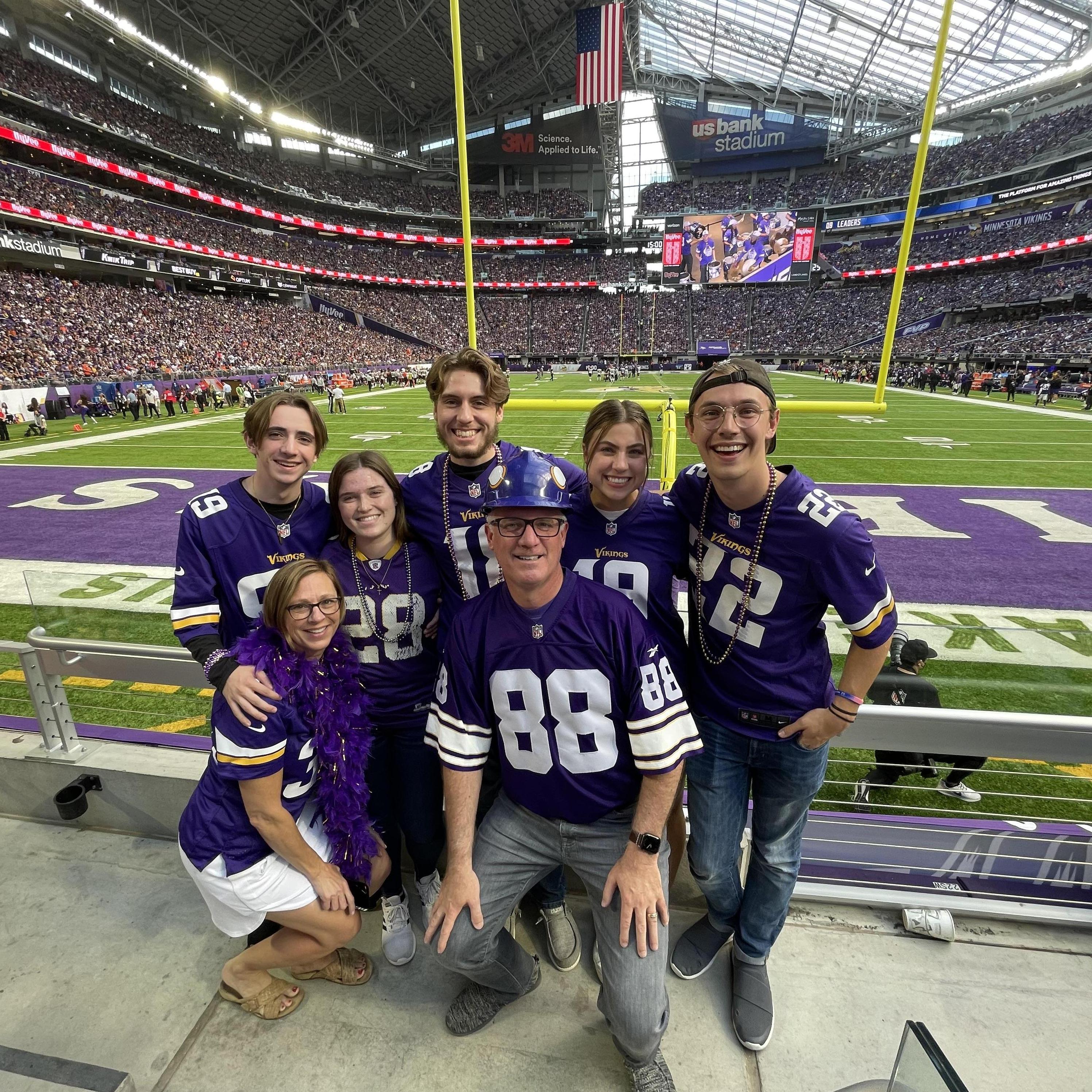 Vikings game with Zac's family in Minnesota