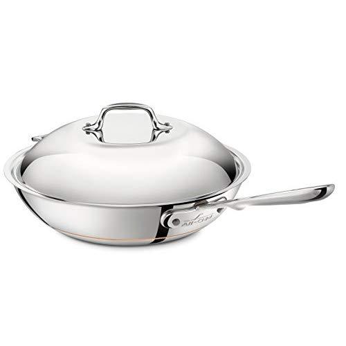 All-Clad 6412 SS Copper Core 5-Ply Bonded Dishwasher Safe Chefs Pan / Cookware,  12-Inch, Silver