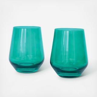 Estelle Stemless Wine Glass, Set of 2