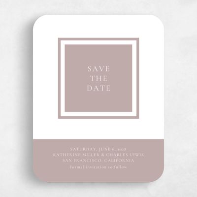 Purple Rounded Wedding Save the Date - Potter Frame