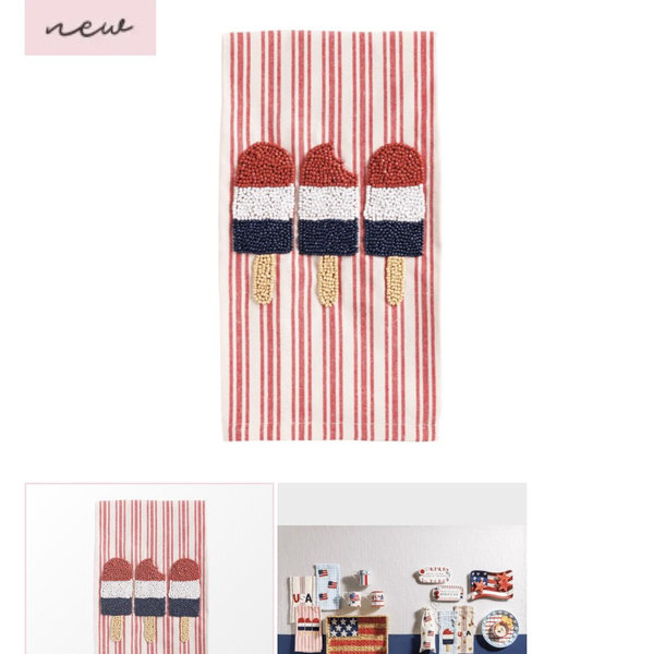 Ice Pop Beaded Americana Towel