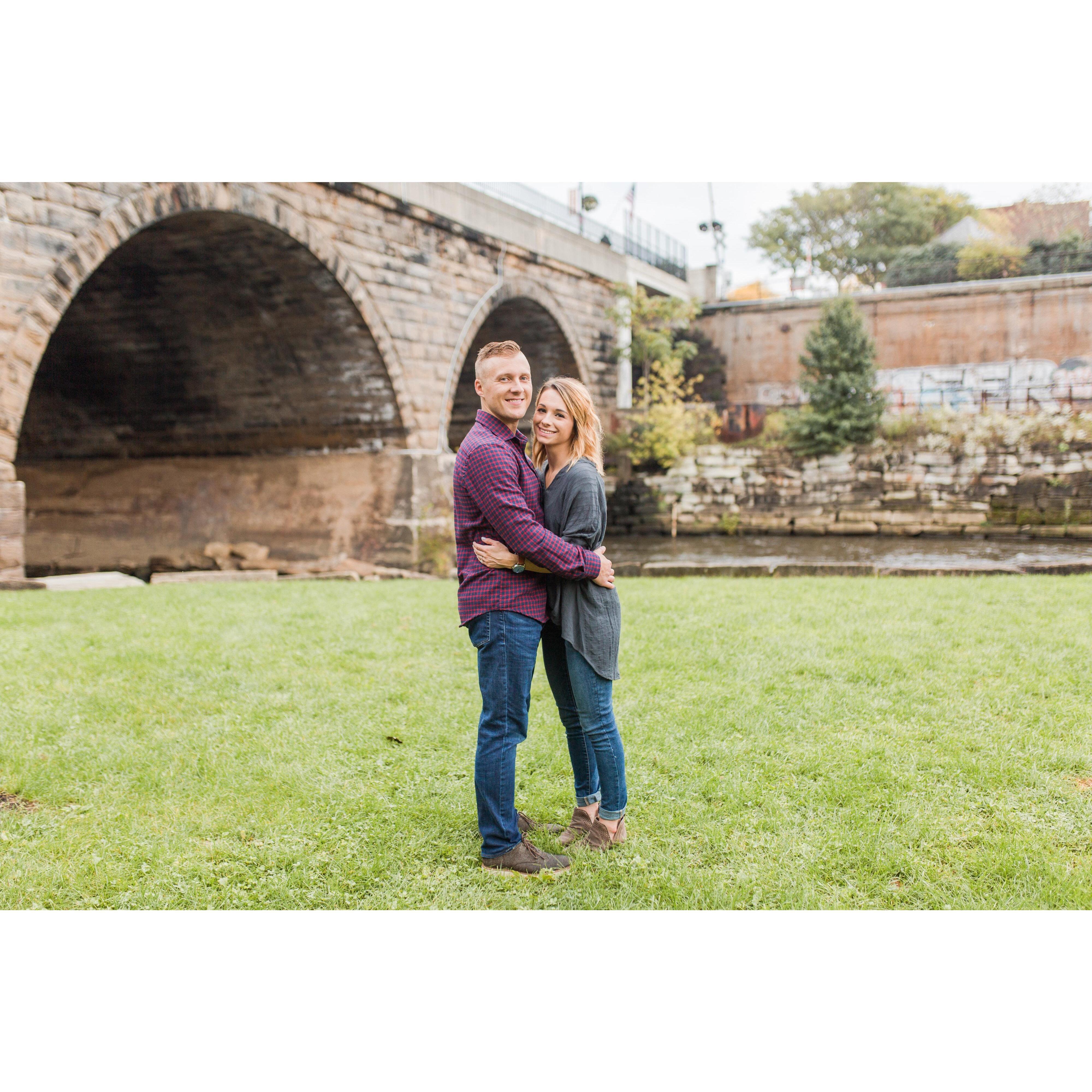 Engagement Photo in Downtown Kent, Ohio