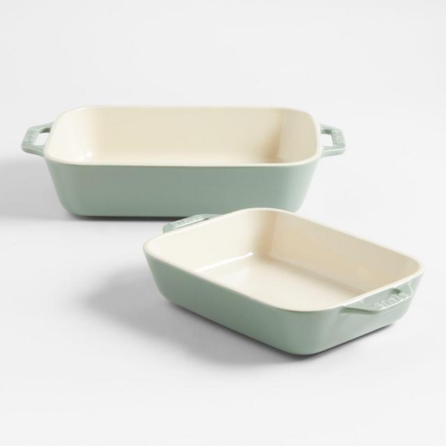 Staub ® 2-Piece Eucalyptus Green Ceramic Baking Dish Set