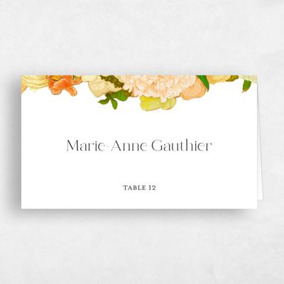 Light Orange Wedding Place Card - Horto