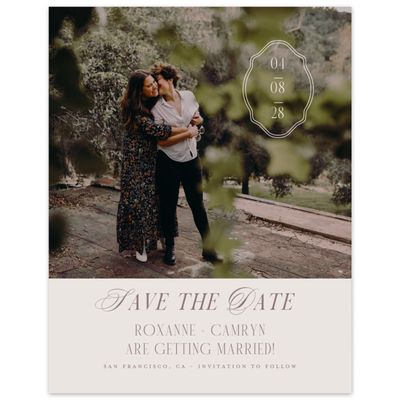 Light Greige, Beige Wedding Digital Save the Date - Kotor Photo