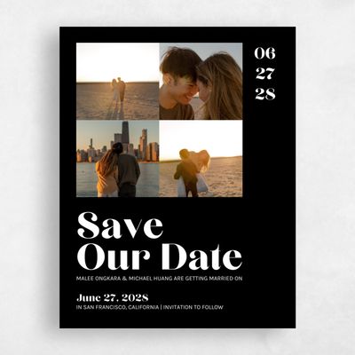 Black Wedding Save the Date - Vitale Multiphoto
