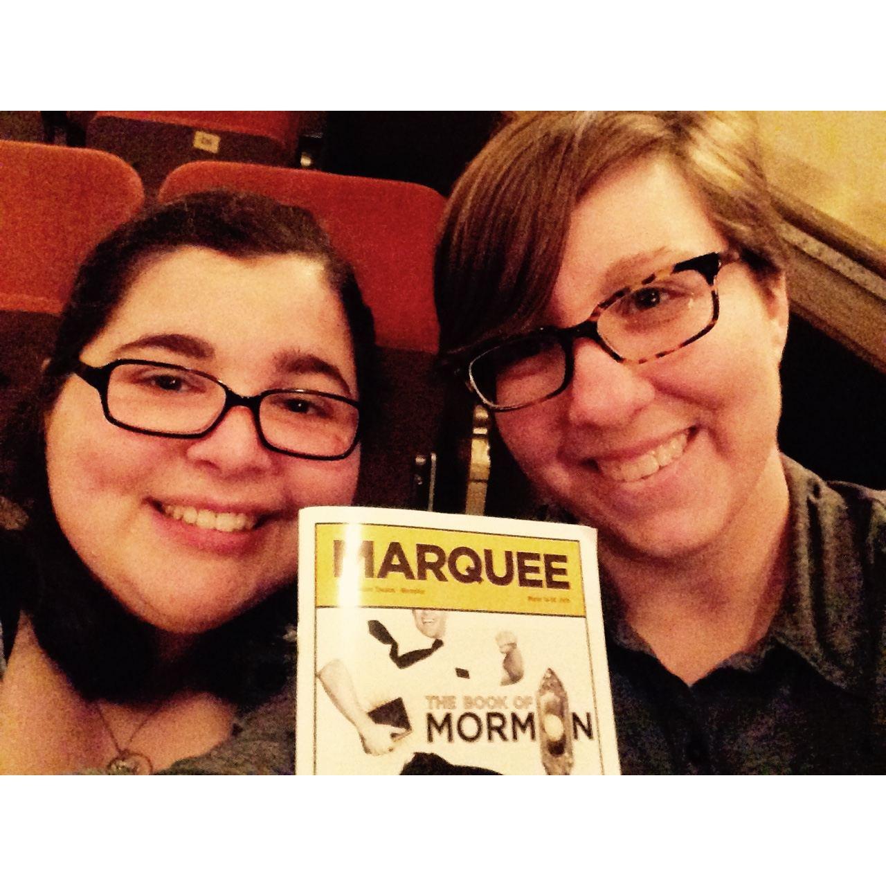 Maureen: We saw Book of Mormon together in Memphis. I joked with her about this photo because it looks like she has a beard.