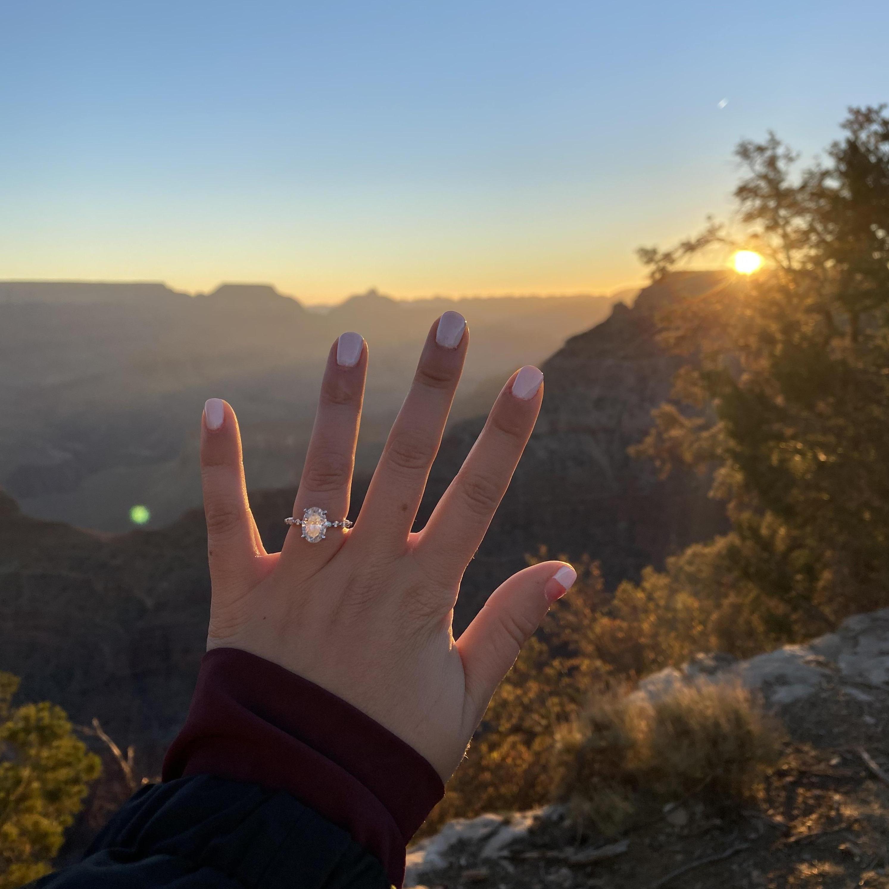 Proposal at sunrise at the Grand Canyon :)