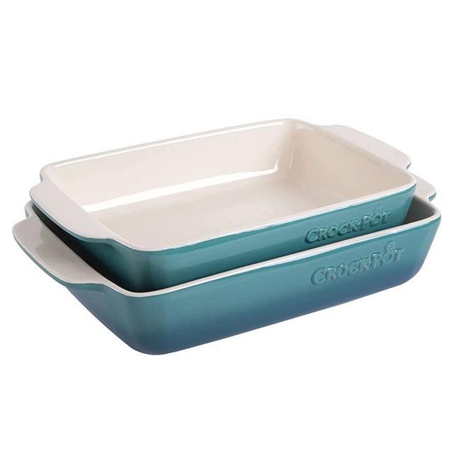 Crock-Pot 2-Piece Ceramic Bakeware Set, 2-Piece, Teal