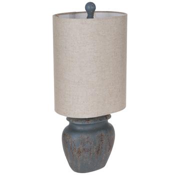Distressed Blue Oval Lamp