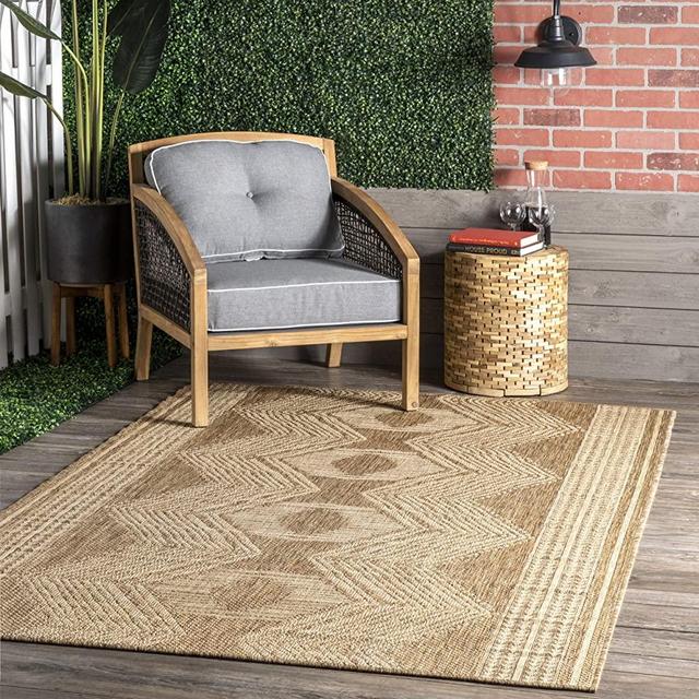 nuLOOM Ranya Tribal Indoor/Outdoor Area Rug, 8' x 10', Light Brown