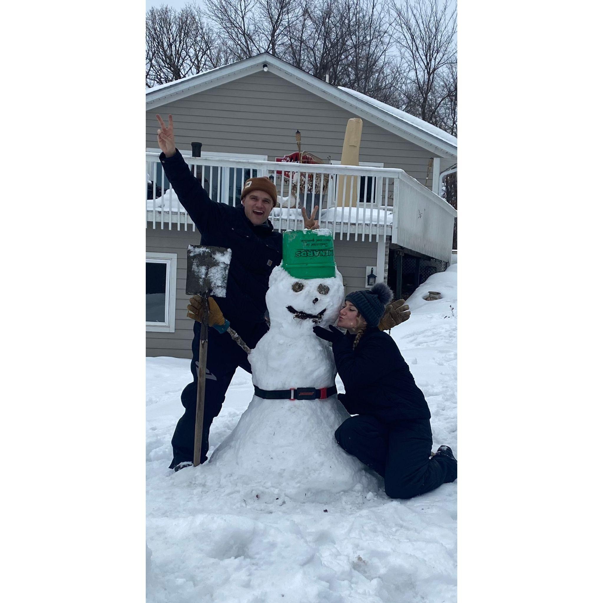 Sibling Snowman Prank
