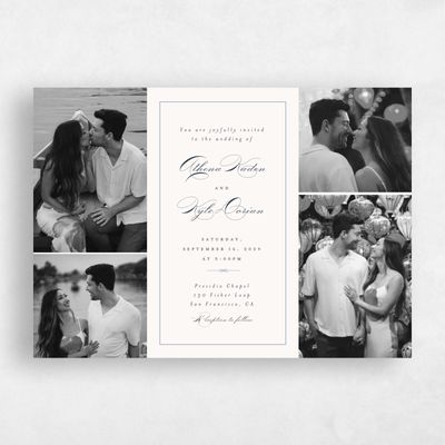 Blue Landscape Wedding Invitation - Perseus Multiphoto