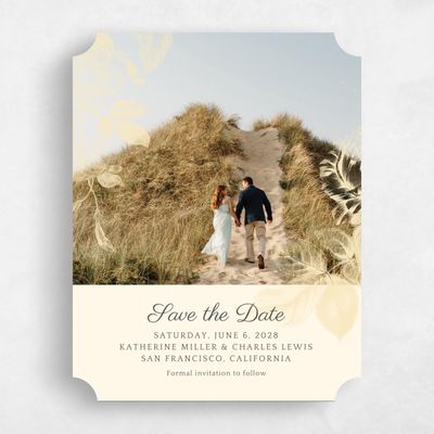 Yellow Ticket Wedding Save the Date - Heaven Portrait