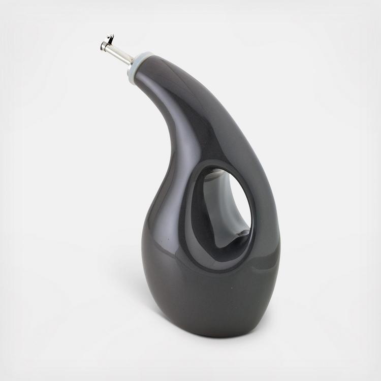Rachael Ray Set Bottiglie Ceramica Per Olio E Aceto 2 Pezzi – Grigio, Con Beccuccio Dosatore, Lavabili In Lavastoviglie