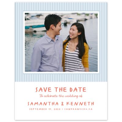 Blue Nautical Wedding Digital Save the Date - Sole Photo